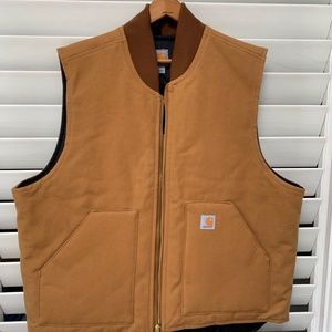 VINTAGE Carhartt New Quilted Liner Duck Canvas XL Vest New Old Stock Workwear